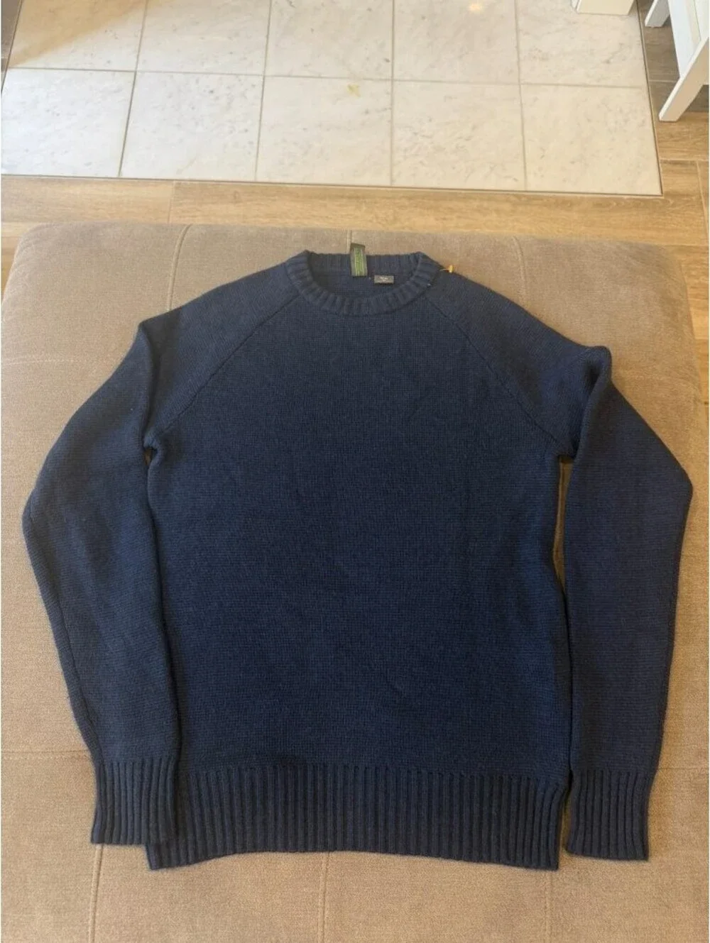 Stio Mens M 100% Merino Wool Sweater Navy Blue Crewneck